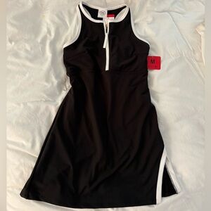 Black and White Sleeveless Dress